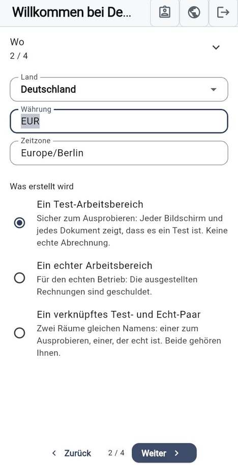 Ein Test-Space oder ein echter
