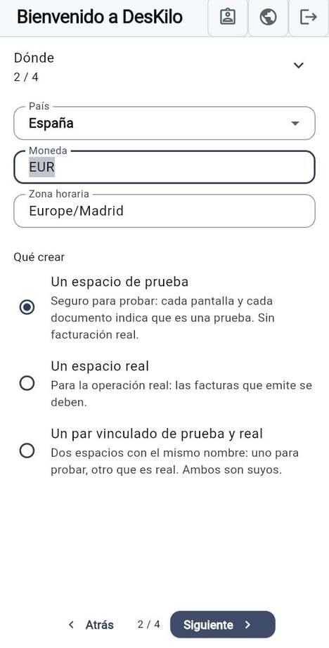 Un espacio de prueba o uno real
