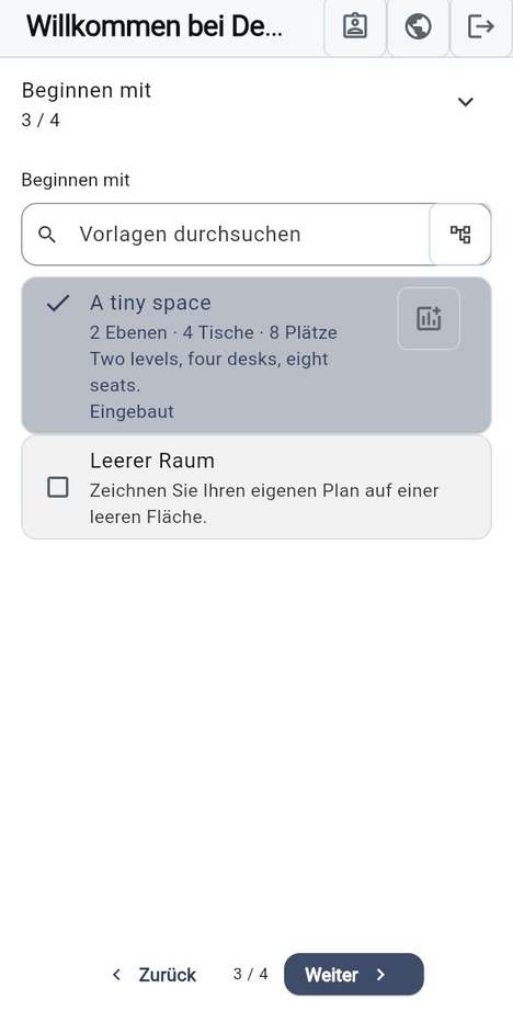 Mit einer Vorlage oder bei null beginnen