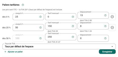 Concevoir un tarif