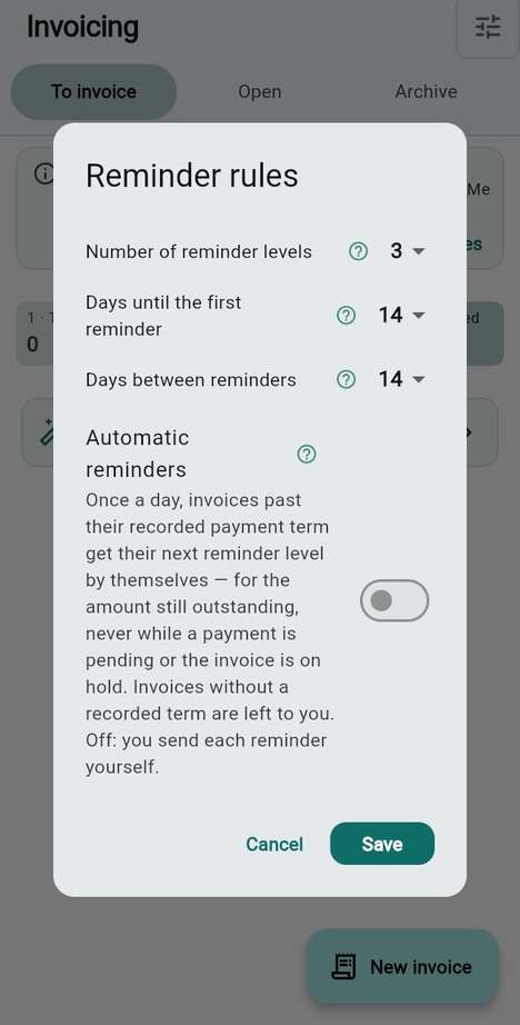 Payment reminders