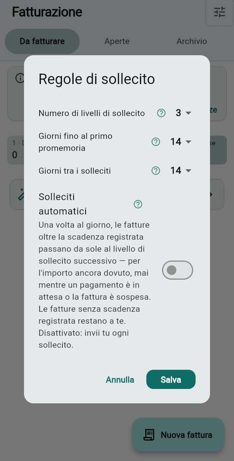Solleciti di pagamento