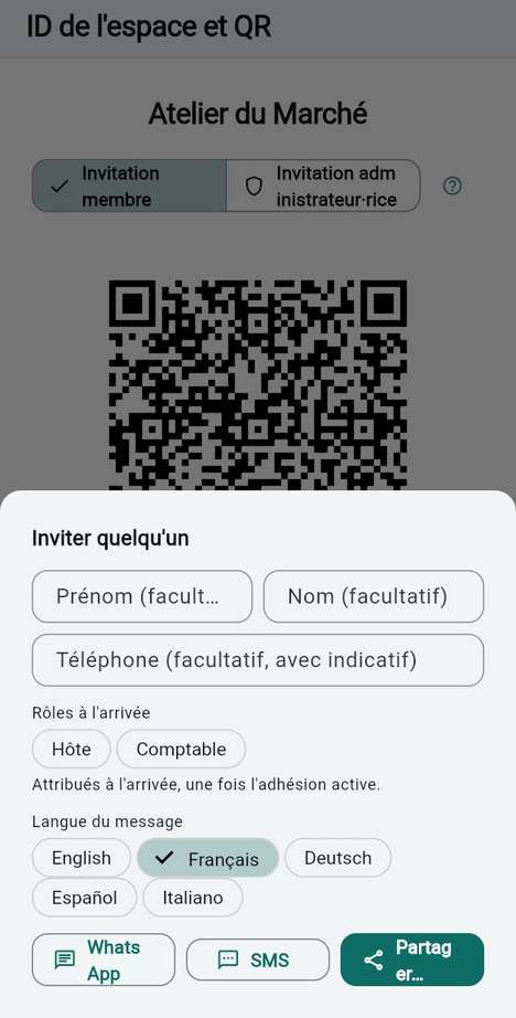 Le message d’invitation, langue par langue