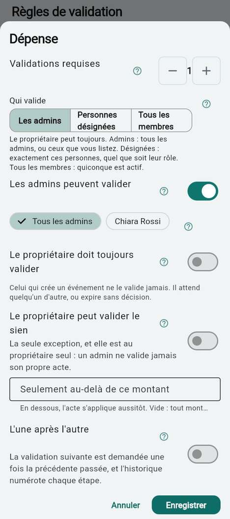 Validation : de quoi est faite une règle