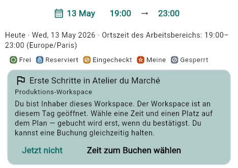 Ihren Space prüfen