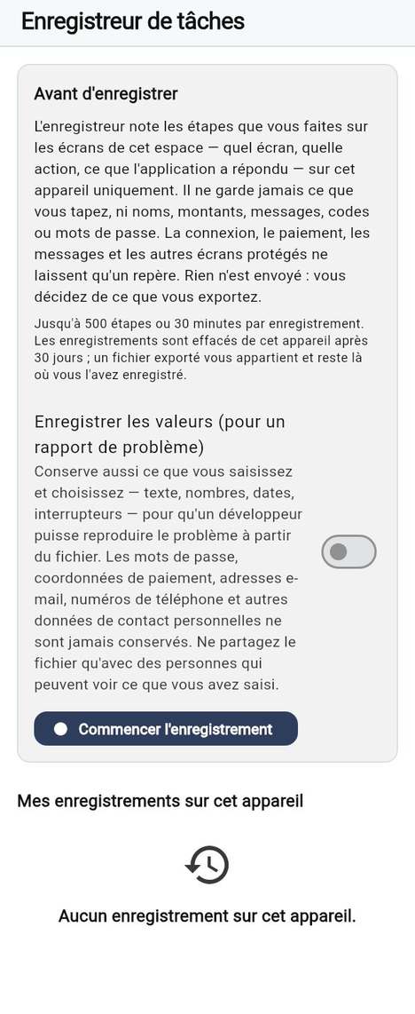 Enregistrer une tâche