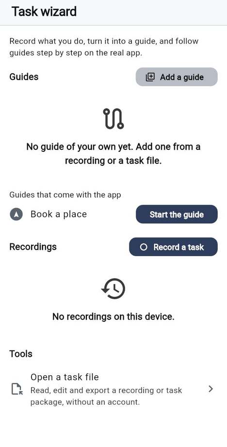 The task recorder and guided tours