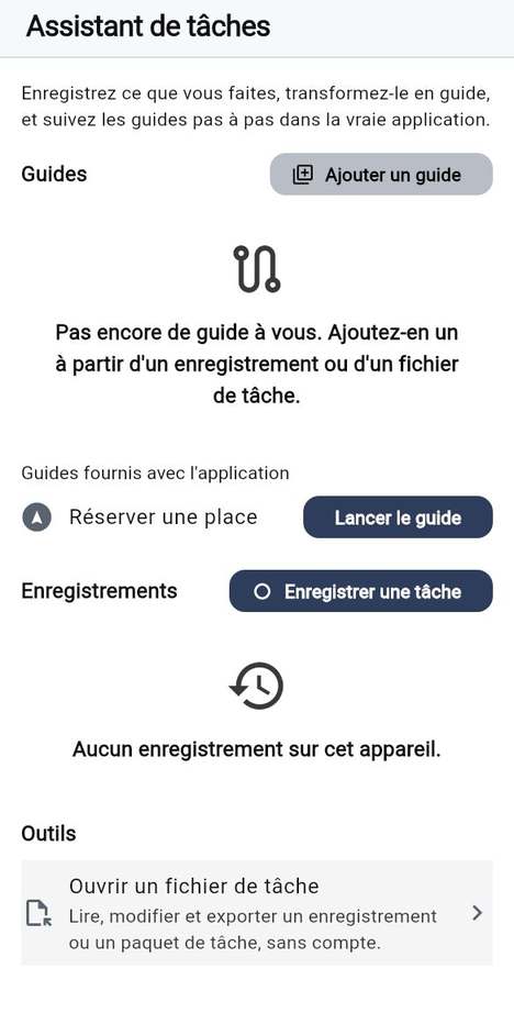 L'enregistreur de tâches et les visites guidées