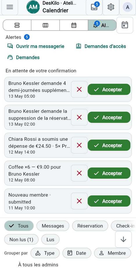 Accepter ou refuser une demande