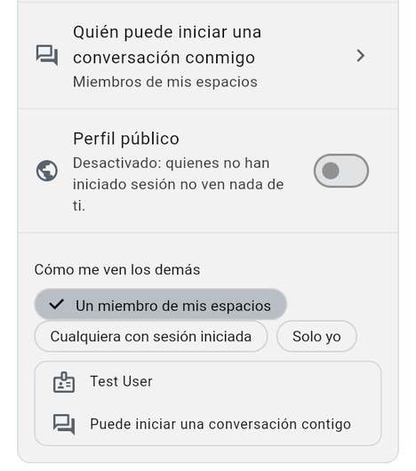 Su perfil público
