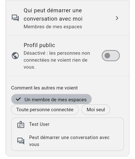 Votre profil public