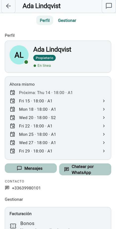 La página de un miembro