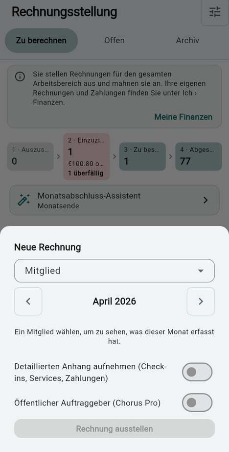 Eine Rechnung ausstellen