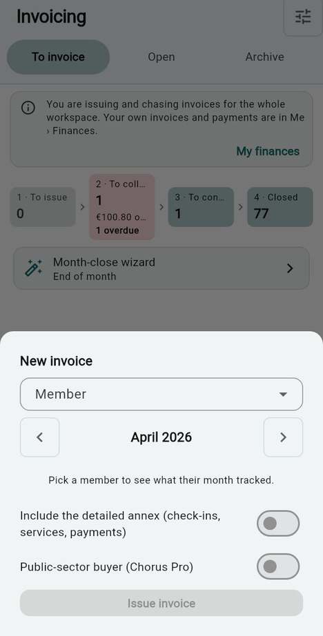 Issue an invoice