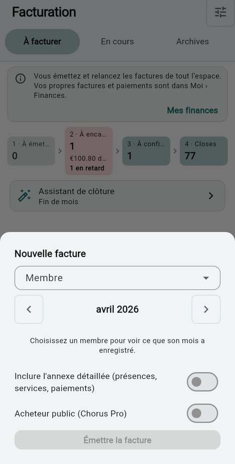 Émettre une facture