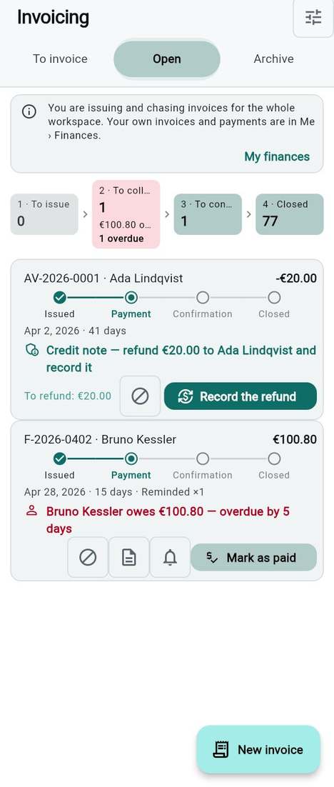 Chase and settle open invoices