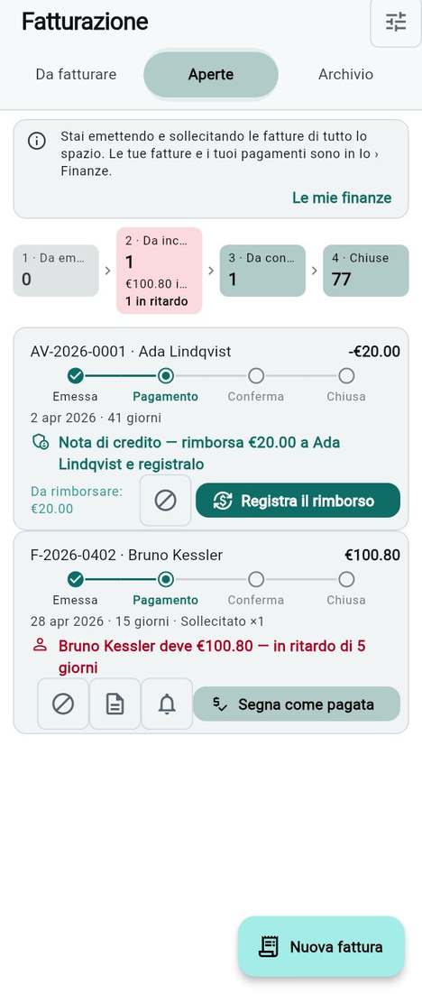 Sollecitare e saldare le fatture aperte
