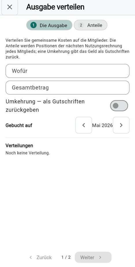 Eine gemeinsame Ausgabe verteilen