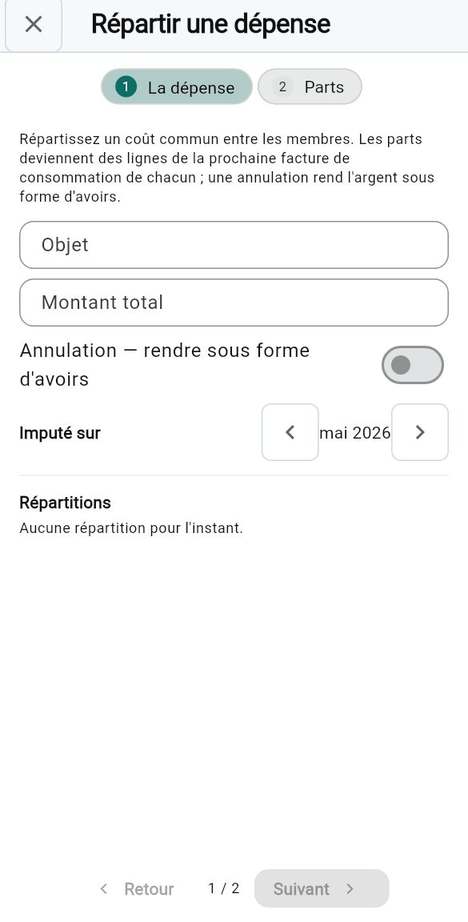 Répartir une dépense partagée