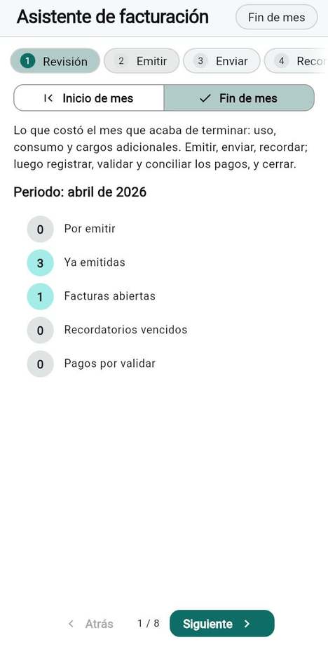 El asistente de cierre mensual