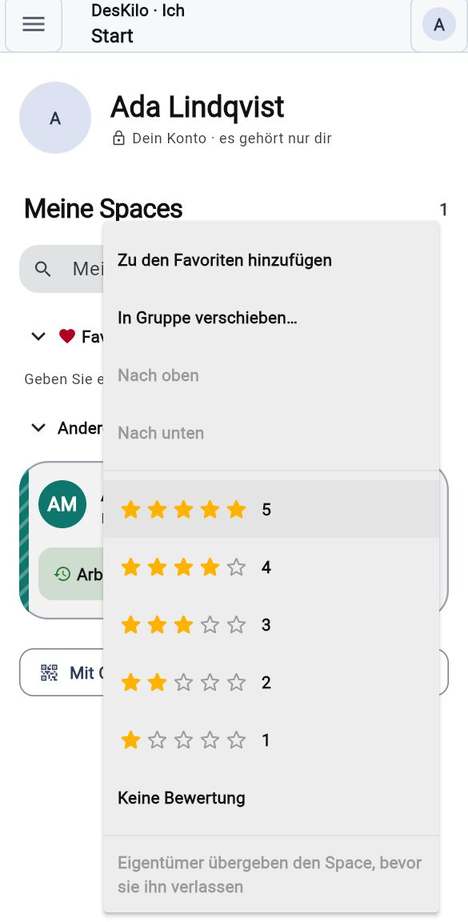 Ihre Spaces ordnen