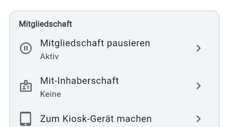 Die Aktionen des Mitglieds