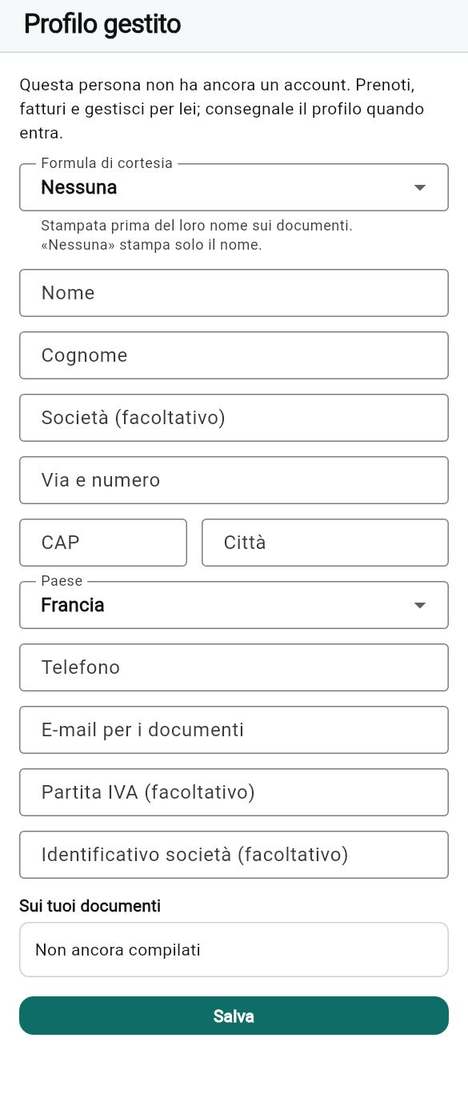 Aggiungere un profilo gestito