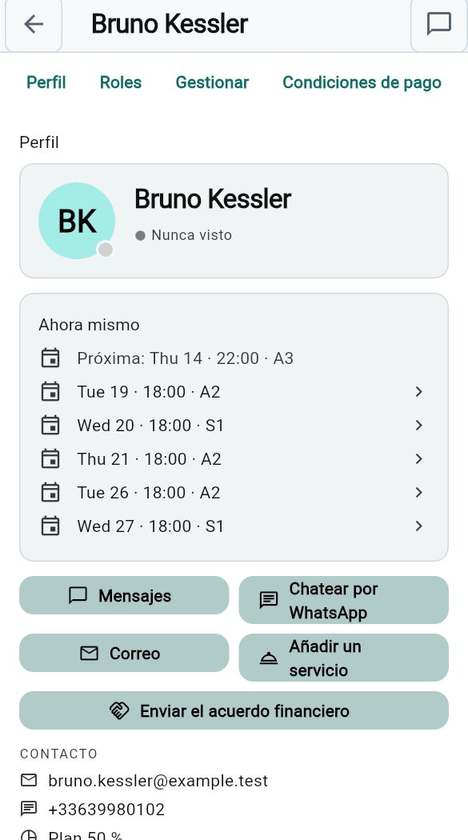 La ficha del miembro