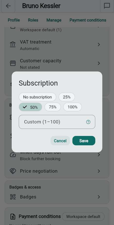 A member's subscription