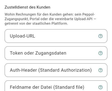 Zustelldienst des Kunden