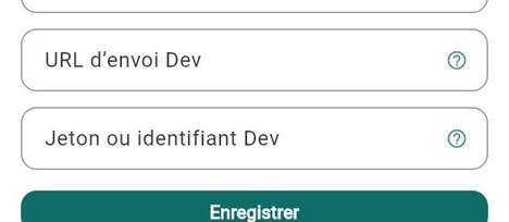 Point de terminaison et jeton Dev