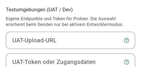 UAT-Endpunkt und -Token