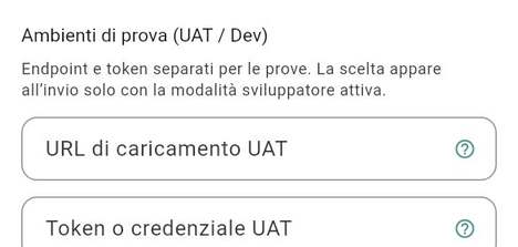 Endpoint e token UAT