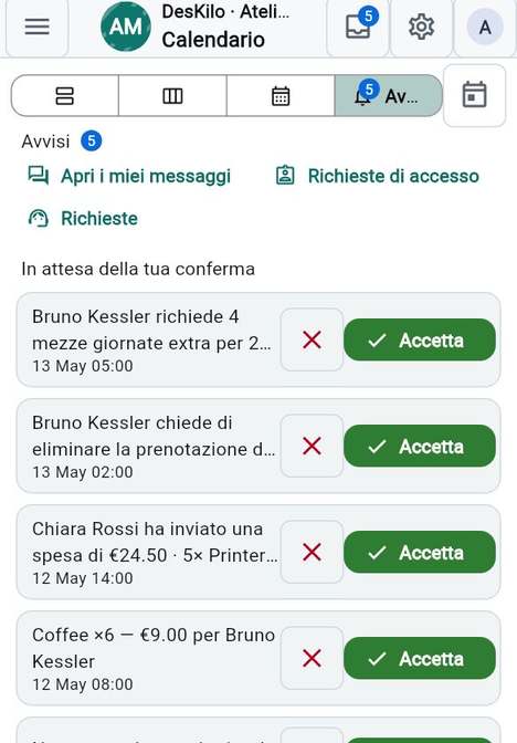Approvare o rifiutare una spesa