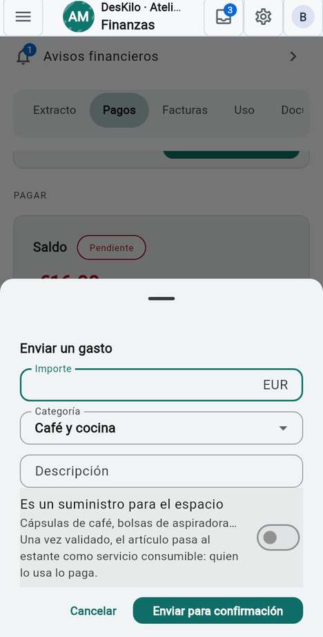 Envíe un gasto