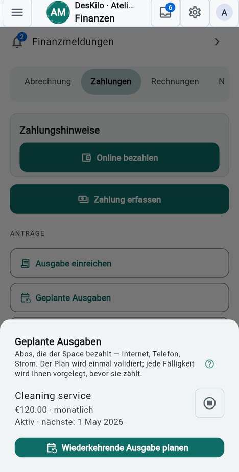 Geplante Ausgaben