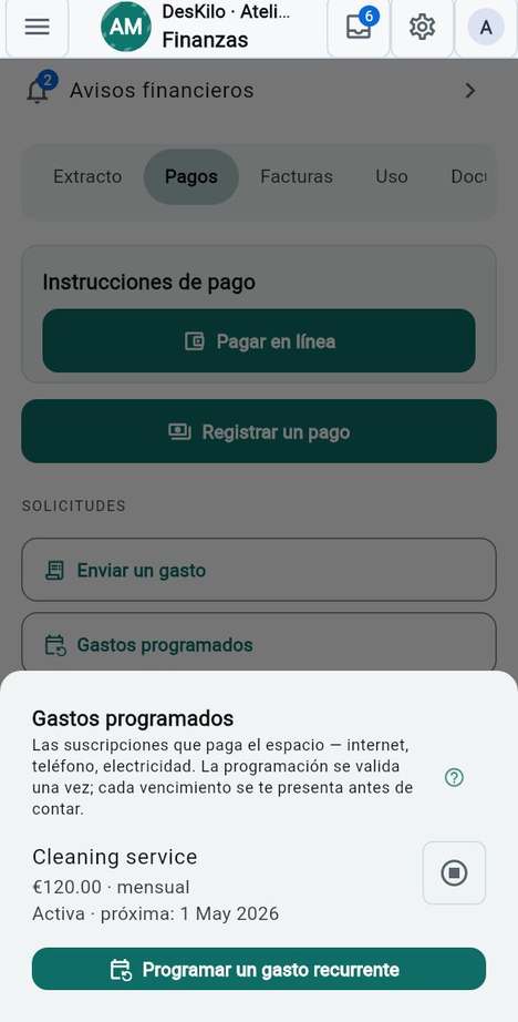 Gastos programados