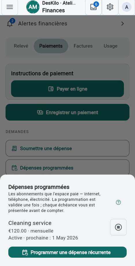 Dépenses programmées