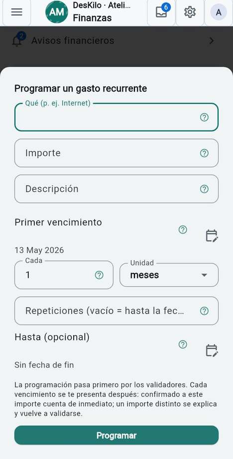 Gastos programados