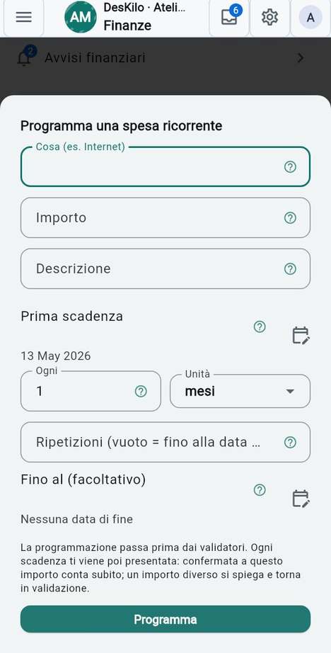 Spese programmate
