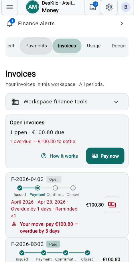 Your invoices