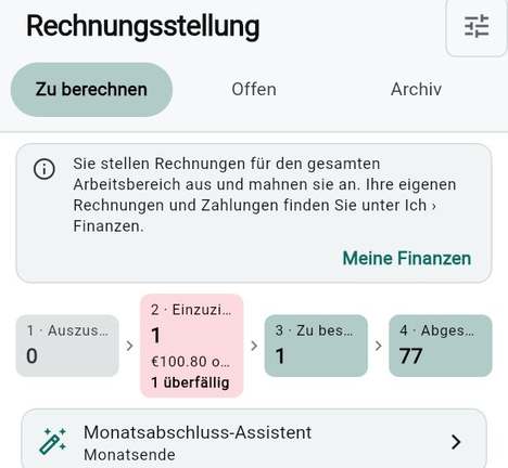 Rechnungsstellung im Überblick