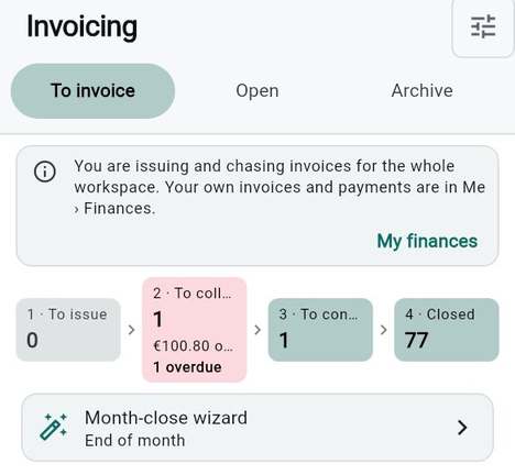 Invoicing at a glance