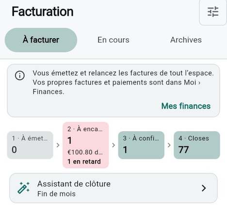 La facturation en un coup d'œil