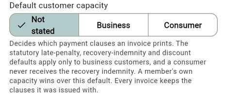 Default customer capacity