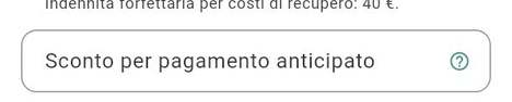 Sconto per pagamento anticipato