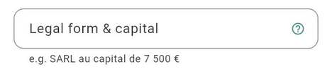Legal form and capital
