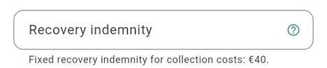 Recovery indemnity