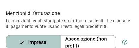 Tipo di organizzazione