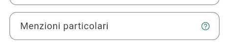 Menzioni particolari